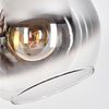 hofstein Bogenlampe Stehlampe aus Metall/Glas in Schwarz/Chrom/Rauch/Klar im Retro-Design, verstellbare Stehleuchte mit Glasschirmen (25cm) u. Fußschalter, E27 Bild 3