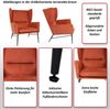 Lounge-Sessel HWC-L62, Ohrensessel Cocktailsessel Sessel Polstersessel, Stoff/Textil Metall ~ terracotta-braun Bild 2