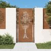 vidaXL Gartentor 100x200 cm Cortenstahl Baumdesign 153165 Bild 1