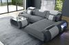 Couch Rimini L Form in Stoff - Strukturstoff - grau-weiß - Rechts Bild 3