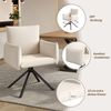 Merax Esszimmerstühle Set, (6 st), 6er-set, Gepolsterter Sessel mit 4 Metallbeinen, 360° Lässiger Drehstuhl, Wohnzimmer Schlafzimmerstuhl, Arbeits- und Schreibtischstuhl, Lordosenstütze, Leinen, Beige Bild 5