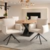 Merax Esszimmerstühle Set, (6 st), 6er-set, Gepolsterter Sessel mit 4 Metallbeinen, 360° Lässiger Drehstuhl, Wohnzimmer Schlafzimmerstuhl, Arbeits- und Schreibtischstuhl, Lordosenstütze, Leinen, Beige Bild 3