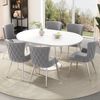Samt-Esszimmerstuhl 2er-Set 85cm×47cm×49cm in Grau/Silber – modern, bequem und mit Metallbeinen Bild 3