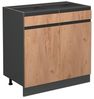 Küchenunterschrank R-Line Goldkraft Eiche 80 cm J-Shape, ohne Arbeitsplatte Vicco Bild 4