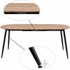 Esstisch Rodrigo ausziehbar 120-150-180 x 80 cm 4-10 Personen Ovaler Küchentisch mit Metallgestell für Küche, Esszimmer Holz Optik Eichefarben Bild 3