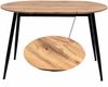 Esstisch Rodrigo ausziehbar 120-150-180 x 80 cm 4-10 Personen Ovaler Küchentisch mit Metallgestell für Küche, Esszimmer Holz Optik Eichefarben Bild 5