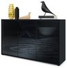 Vladon Sideboard Ben V3, Kommode mit 3 Türen und 2 Schubladen, Schwarz matt/Schwarz Hochglanz (117 x 74 x 36 cm) Bild 4