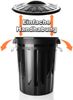 BigDean 2 Stück wetterfeste Universaltonne mit Deckel Schwarz und 2 Tragegriffen + Clip Verschluss auch als Mülltonne – Regentonne und Futtertonne geeignet für Indoor + Outdoor geeignet Bild 5