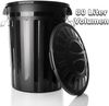 BigDean 2 Stück wetterfeste Universaltonne mit Deckel Schwarz und 2 Tragegriffen + Clip Verschluss auch als Mülltonne – Regentonne und Futtertonne geeignet für Indoor + Outdoor geeignet Bild 2