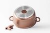 Kochtopf Aluguss Glasdeckel Ø20cm Induktion Marmorbeschichtung Suppentopf Pfanne Copper Bild 3