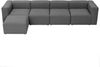 Sofa 4-Sitzer mit Hocker links Kattrina Flachgewebe anthrazit Bild 2
