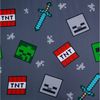 Sarcia. eu Spannbettlaken Minecraft Kinderbettlaken Grau 90x200+25cm mit Gummizug, Baumwolle Bild 3