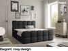 MEBLINI Boxspringbett VALENTO 200x200 cm mit Bettkasten – H3/Schwarz Boucle Polsterbett - Doppelbett mit Topper & Bonellfederkern-Matratze Bild 2