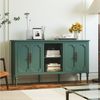 HOLTICO Sideboard Buffet Schrank mit 4 Türen und offenem Regal, Vintage Akzent Kommode (1 St), TV-Schrank, Küchenschrank, Kredenz, und Weinschrank Bild 4