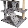 vidaXL Katzen-Kratzbaum 125 cm Pfoten-Aufdruck Grau 170476 Bild 3