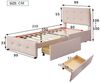 Flieks Polsterbett, Einzelbett Holzbett 2 Schubladen Samt 90x200cm Bild 3