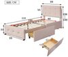 Flieks Polsterbett, Einzelbett Holzbett 2 Schubladen Samt 90x200cm Bild 4