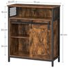 Vasagle Küchenschrank mit Schiebetür, Aufbewahrungsschrank, offenes Fach, verstellbare Ablage, industriell vintagebraun-schwarz, 70 x 30 x 80 cm Bild 5