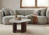 Couchtisch Akazie 65x65x41 braun lackiert / Marmor beige ORGANIC COLLECTION #36 Bild 3