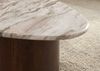 Couchtisch Akazie 65x65x41 braun lackiert / Marmor beige ORGANIC COLLECTION #36 Bild 5