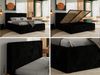 MKS Möbel 'Tiliano Classic' Polsterbett mit Stauraum, Cordstoff, Schwarz, 200x200 cm, Pocket | H3 - mittelfest Bild 2
