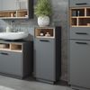 Wäscheschrank Beatrice Anthrazit/Sonoma 38 x 93 cm mit herausnehmbarer Innentasche Vicco Bild 3
