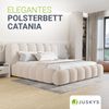 Juskys Polsterbett Catania - Bubble Design, gepolstertes Kopfteil, stabile Kontruktion - 180 x 200 cm - Creme Bild 2