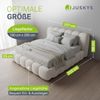 Juskys Polsterbett Catania - Bubble Design, gepolstertes Kopfteil, stabile Kontruktion - 180 x 200 cm - Creme Bild 3