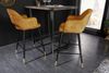 Design Barhocker FRANCE senf-gelb Ziersteppung Armlehnen Retro Bild 3