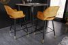 Design Barhocker FRANCE senf-gelb Ziersteppung Armlehnen Retro Bild 4
