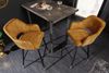 Design Barhocker FRANCE senf-gelb Ziersteppung Armlehnen Retro Bild 5