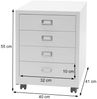 Rollcontainer HWC-L49, Schubladenschrank Stahlschrank Aktenschrank, Metall 55x40x41cm 4 Schubladen ~ dunkelgrau Bild 3
