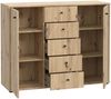 Sideboard >TEMPRA2< 2 Türen, 5 Schübe, Artisan Eiche Dekor - 108,8x85,5x34,8cm (BxHxT) Bild 5