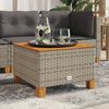 vidaXL Gartentisch Grau 55x55x36 cm Poly Rattan Akazienholz 365909 Bild 3