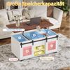 TWSOUL Couchtisch Höhenverstellbarer Couchtisch mit Steckdosen & Stauraum, 3-in-1 Wohnzimmertisch, Versteckter Stauraum,100×48 cm Bild 3