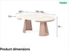 MEBLINI Esstisch Rund Ausziehbar aus Metall - 120-196x76 cm - CONEY - Chromix Weiß/Kupferfarbe - Loft - Esszimmertisch Modern - Küchentisch - Ausziehtisch - Round Dining Table Bild 3