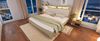 Bett Polsterbett 140x200 cm mit Cord-Kopfteil, LED-Nische und Stauraum, helles Eichen-Dekor,Beige und Eichefarben Bild 3