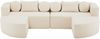 Modulares Schlafsofa aus Chenille mit Schlaffunktion, 292 x 165 x 68 cm, Beige Bild 5