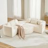 Modulares Schlafsofa aus Chenille mit Schlaffunktion, 292 x 165 x 68 cm, Beige Bild 4