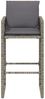 Garten-Barhocker 2er Set, Barstuhl mit Kissen Grau Poly Rattan Bild 5
