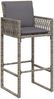 Garten-Barhocker 2er Set, Barstuhl mit Kissen Grau Poly Rattan Bild 4