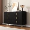 Sideboard aus Spanplatte mit 6 Schubladen, 120x40x77 cm, Schwarz/Gold Bild 2