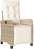 vidaXL Gartensessel mit Fußteil Verstellbar Beige Poly Rattan 365236 Bild 2