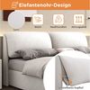 Flieks Polsterbett, Hydraulisches Stauraumbett Doppelbett 140x200cm Samt mit 3 Schubladen Bild 3