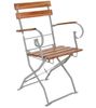 Biergarten Set Klapptisch + 2 Klappstühle mit Armlehnen Akazie 70x70cm Bild 3