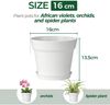 T4U 16cm Kunststoff Blumentopf mit Untersetzer, 6er-Set Weiß für Sukkulenten Bild 4