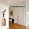 Garderobe mit Hutablage, Wandhakenleiste mit Ablagefläche, Buche und Metall, schwarz Bild 2