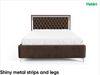 MEBLINI Polsterbett 160x200 mit Lattenrost und Matratze – ARONA SILVER – Braun Samt – Doppelbett mit Bettkasten - Stauraumbett - Kopfteil Bett mit Stauraum Bild 5