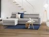 Dmora Schlafsofa mit Halbinsel Aloet, Sofa mit Sinistra-Stauraum-Halbinsel, schmale Armlehnen, 100 % Made in Italy, 260 x 95 x 85 cm, Grau Bild 2