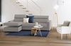 Dmora Schlafsofa mit Halbinsel Aloet, Sofa mit Sinistra-Stauraum-Halbinsel, schmale Armlehnen, 100 % Made in Italy, 260 x 95 x 85 cm, Grau Bild 4